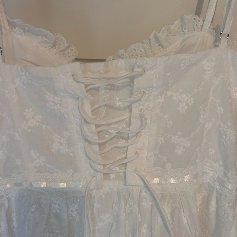 Altar’d State white eyelet embroidered mini dress - Picture 9 of 10